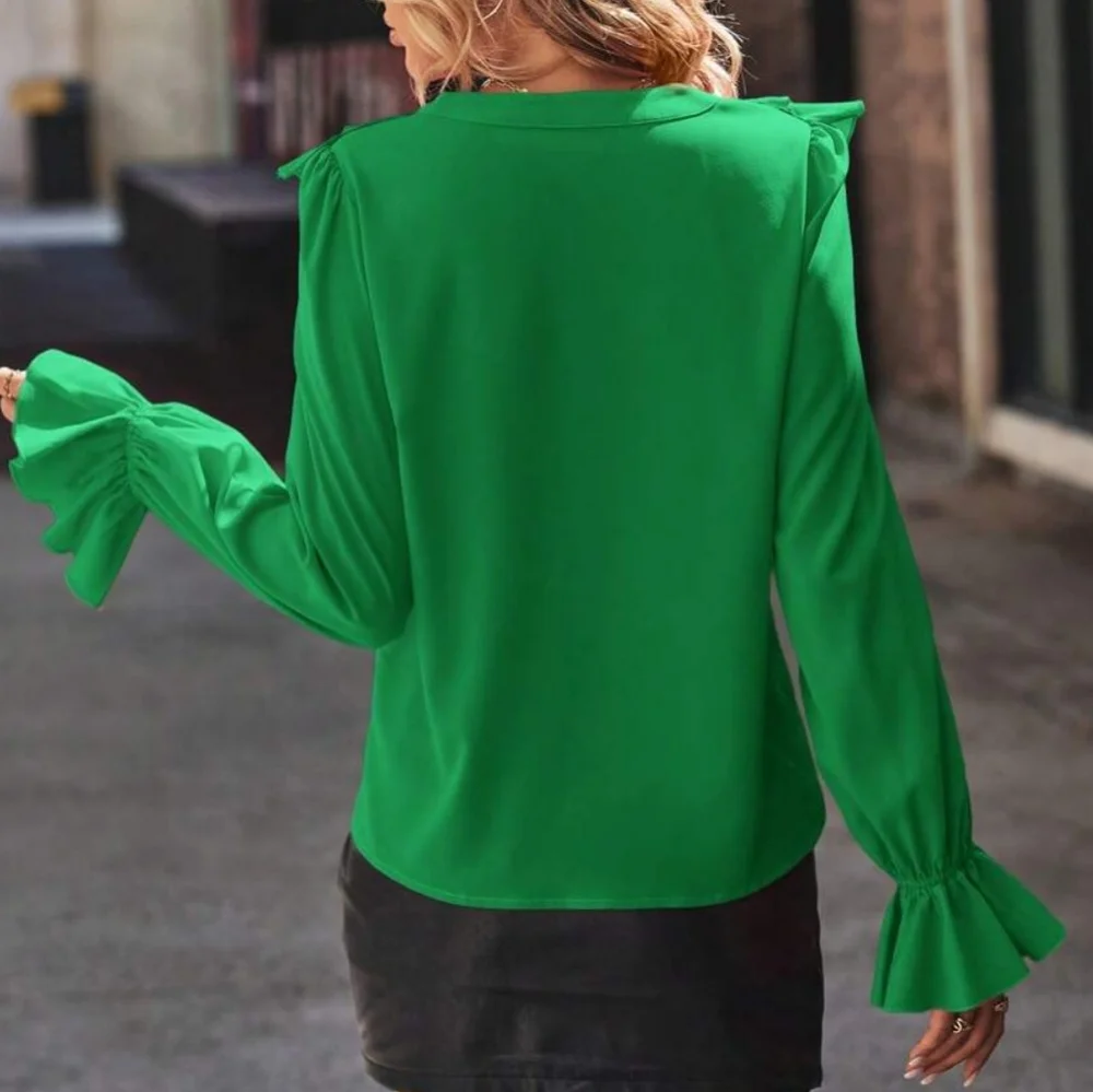 Romantic Ruffles Blouse - Green - Picture 2 of 4
